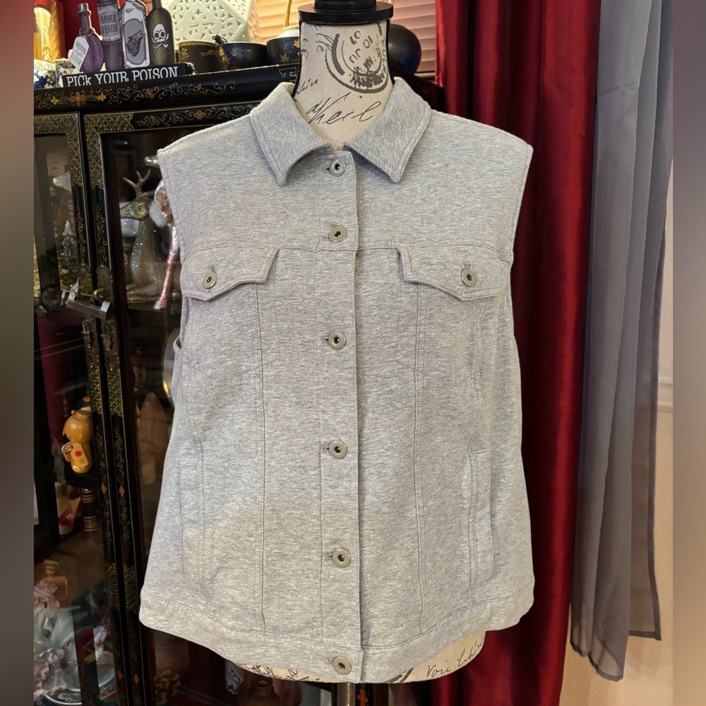 Denim & Co Activewear Button Down Vest